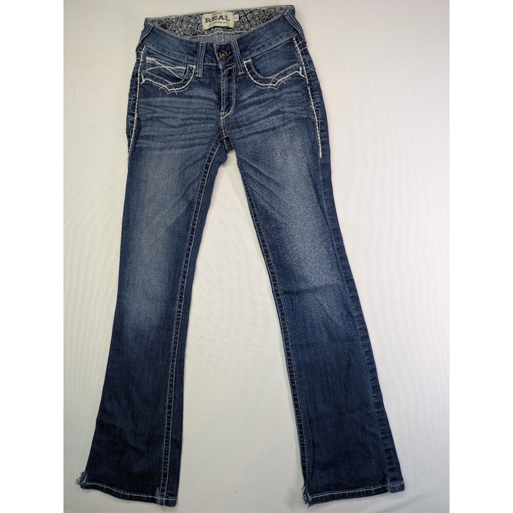 Ariat REAL Denim 26R Mid Rise Entwined Bootcut Jeans Marine 10017510 Stretch...